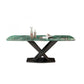 Mesa de comedor de piedra y metal Mesa de comedor rectangular moderna