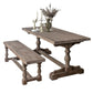 Rectangle Trestle Dining Table Medieval Modern Style Wood Table for Dining Room