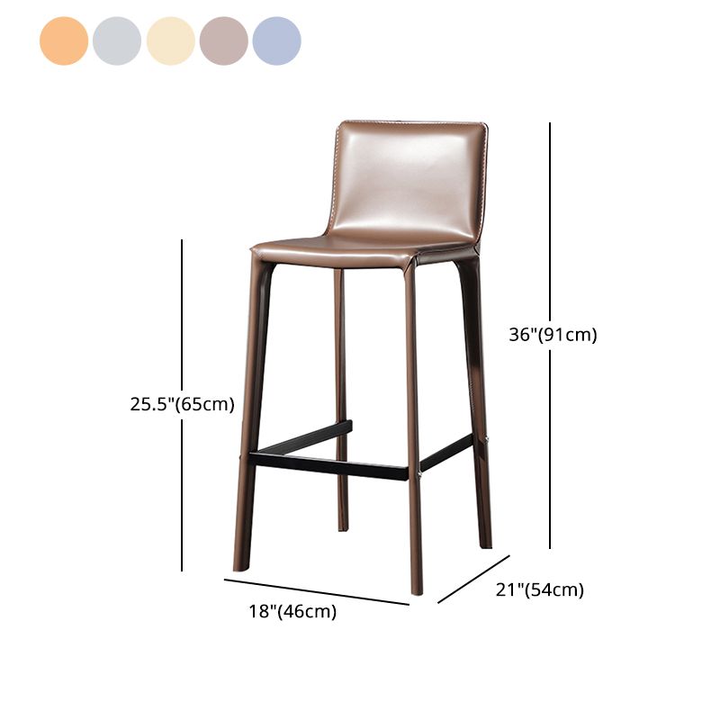 Coffee Shop Leather Bar Stool Rectangular Footrest Low Back Counter Height Stool, 1 Piece Clearhalo 'Bar Furniture' 'Bar Stools' 'bar_stools' 'furn' 'furn_bar_stools' 'furniture_bar_stools' 'Kitchen & Dining Furniture' 'kitchen&dining_furn' 'kitchen' 'kitchen_furn' Furniture' 1200x1200_5f57a8f6-1c58-4263-b0f5-5ffc0cd30729