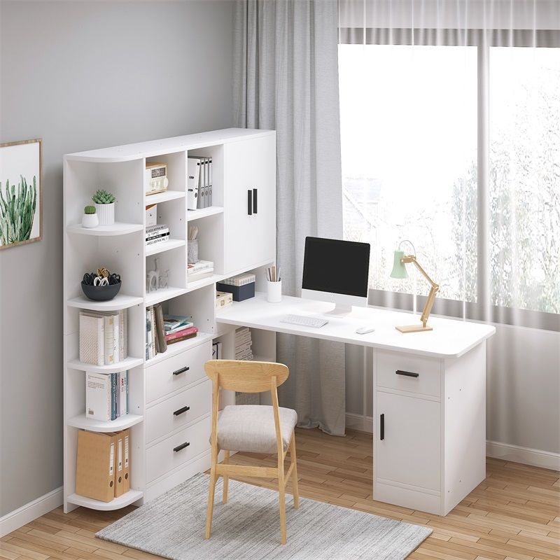 Bureau en bois contemporain Credenza bureau rectangulaire avec étagère avec étagère