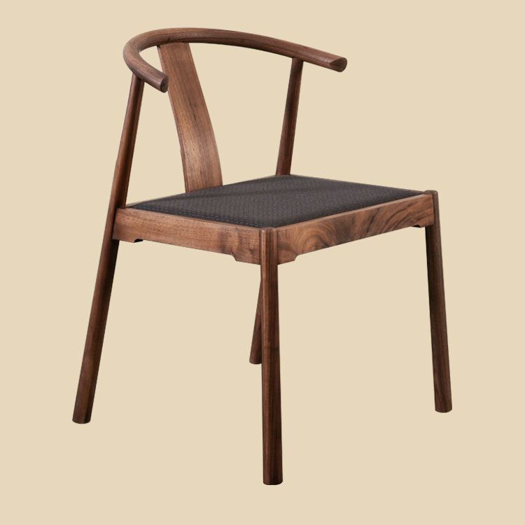 Traditional Dining Arm Chair Indoor Solid Wood Dining Chair with Upholstered