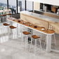 Industrial Wood Indoor Pub Bar Table Iron Double Pedestal Bar Dining Table with 3-Shelf Clearhalo 'Bar Furniture' 'Bar Tables' 'bar_tables' 'furn' 'furn_bar_tables' 'Furniture' 'furniture_bar_tables' 'Kitchen & Dining Furniture' 1200x1200_5f586fb6-a20b-4c0a-9cd1-10ed29d16922