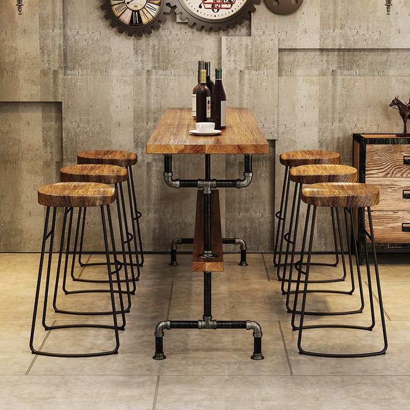 Wood Rectangle Top Counter Table 42-inch Height Industrial Bar Table Clearhalo 'Bar Furniture' 'Bar Tables' 'bar_tables' 'furn' 'furn_bar_tables' 'Furniture' 'furniture_bar_tables' 'Kitchen & Dining Furniture' 1200x1200_5f58ce72-11fd-42d7-bf5c-ce7afeb74871