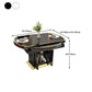 Glass Top Dining Table Modern Extendable Furniture with Pedestal Steel Base