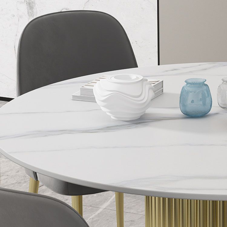 Glam 1/7 Pieces Dining Set Circular Stone Dining Table for Kitchen Clearhalo 'Dining Room Sets' 'Dining Tables & Seating' 'dining_room_set' 'furn' 'furn_dining_room_set' 'Furniture' 'furniture_dining_room_set' 'Kitchen & Dining Furniture' 1200x1200_5f5a97ed-7fce-4d22-867f-d8e1c8d6d9cd