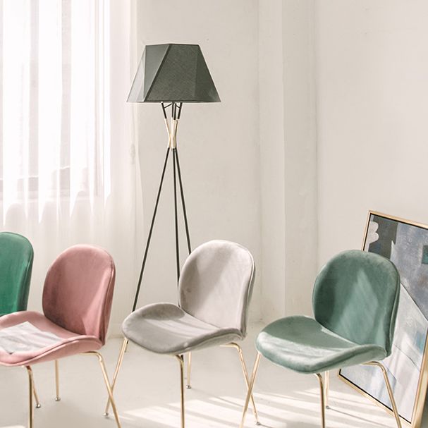 Nordic Glam Style Dining Chair Armless Home Side Chair with Metal Legs Clearhalo ' kitchen&dining_furn' 'Dining Chairs' 'Dining Tables & Seating' 'dining_chair' 'furn' 'furn_dining_chair' 'Furniture' 'furniture_dining_chair' 'Kitchen & Dining Furniture' 'kitchen' 1200x1200_5f5c23a3-96f6-412d-b0d9-b0582c4ff214