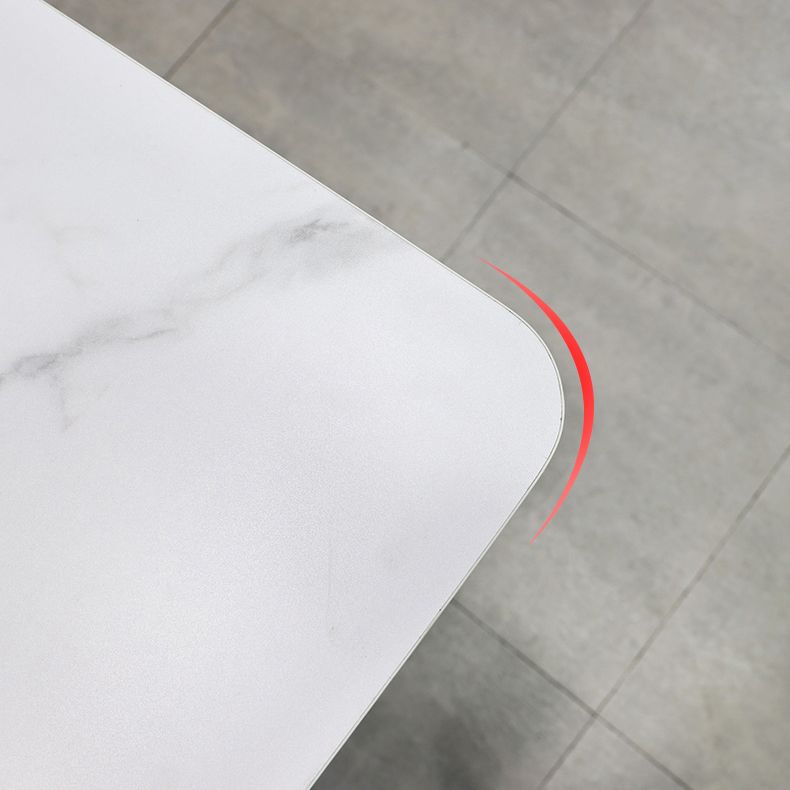 Contemporary Style Sintered Stone Dining Table with Removable Leaf and Trestle Base Clearhalo 'Dining Room Sets' 'Dining Tables & Seating' 'dining_room_set' 'furn' 'furn_dining_room_set' 'Furniture' 'furniture_dining_room_set' 'Kitchen & Dining Furniture' 'kitchen&dining_furn' 'kitchen' 1200x1200_5f5d3209-a6d4-485d-94c6-b115399e12a4