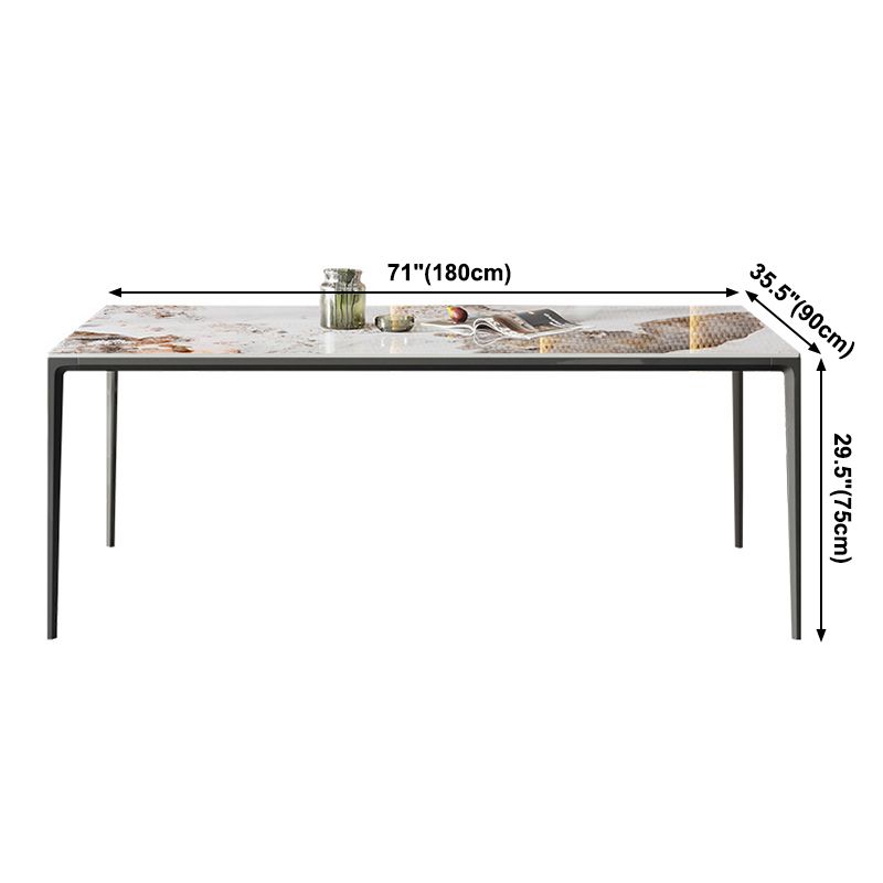 Metal Contemporary Rectangular Table White Sintered Stone Dining Table with Metal Legs Clearhalo ' dining_table' 'Dining Tables & Seating' 'Dining Tables' 'furn' 'furn_dining_table' 'Furniture' 'furniture_dining_table' 'Kitchen & Dining Furniture' 'kitchen&dining_furn' 'kitchen' 'kitchen_dining_table' 1200x1200_5f5d391d-f24c-431e-8dbb-f03133d6cde3