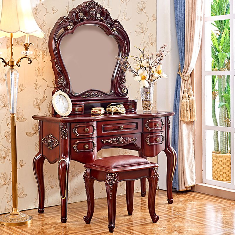 Vanity di rovere marrone set 64,96 "di alta vanità con cassetto e specchio