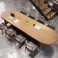 Pine Wood Top Dining Table Modern Oval Table with Double Pedestal Base Clearhalo 'Dining Tables & Seating' 'Dining Tables' 'dining_table' 'furn' 'furn_dining_table' 'Furniture' 'Kitchen & Dining Furniture' 1200x1200_5f5e8e5b-0f89-47ab-b587-8176c67255cc