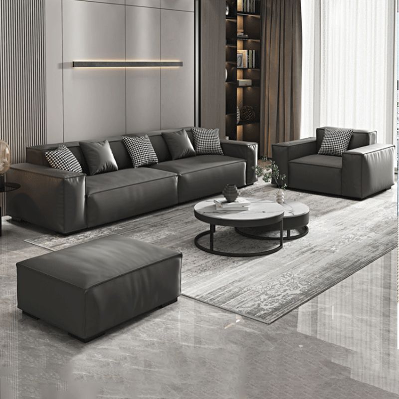 Contemporary Square Arm Standard Sofa Stain-Resistant Settee in Black Clearhalo 'furn' 'furn_sofas' 'Furniture' 'furniture_sofas' 'Living Room Furniture' 'Sofa' 'sofas' 1200x1200_5f5edbbb-bf9e-4dfd-bb7b-198d43bac007