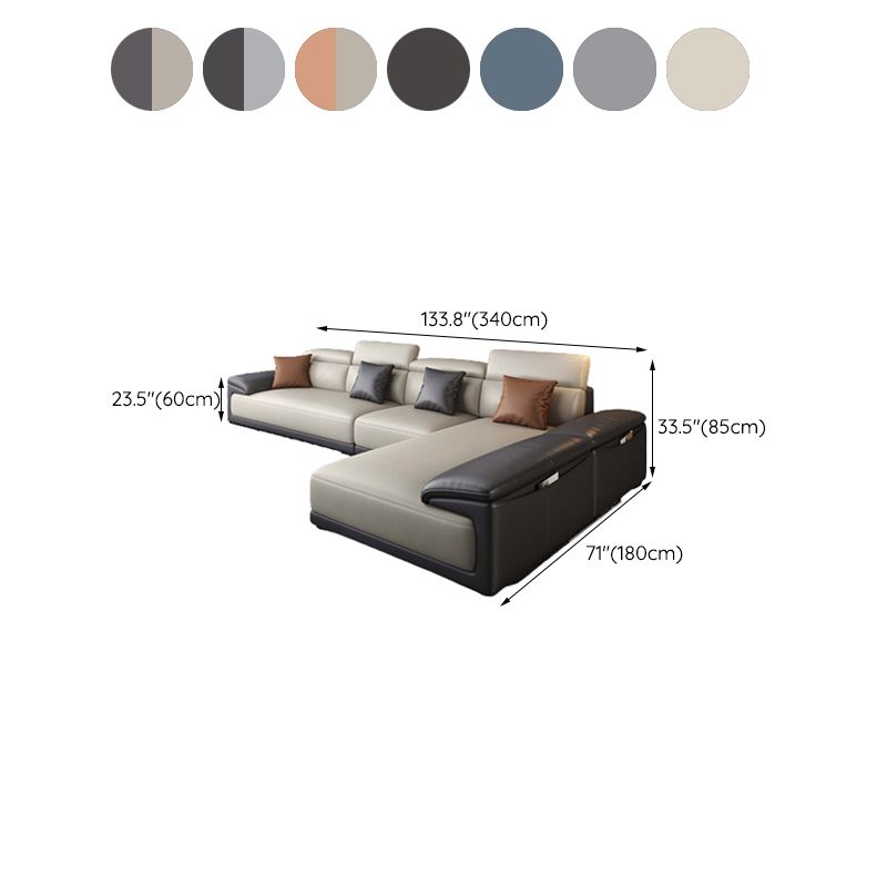 Faux Leather Adjustable Sectional 70"W Contemporary Sectional Sofa with Storage Clearhalo 'furn' 'furn_sectionals' 'Furniture' 'Living Room Furniture' 'Sectionals' 1200x1200_5f60d262-3147-4b4d-a0ec-d35a4c6f8b20