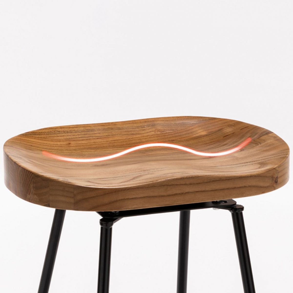 Industrial Bar and Counter Stool Solid Wood Stool with White Base Clearhalo 'Bar Furniture' 'Bar Stools' 'bar_stools' 'furn' 'furn_bar_stools' 'Furniture' 'furniture_bar_stools' 'Kitchen & Dining Furniture' 1200x1200_5f61707d-cc66-419e-bac7-b2f42b89d68a