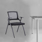 Chaise de bureau contemporaine noire à bras fixes et dossier moyen