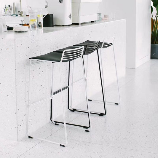 Industrial Armless Low Back Stool Steel Bar Height Stool for Bristol