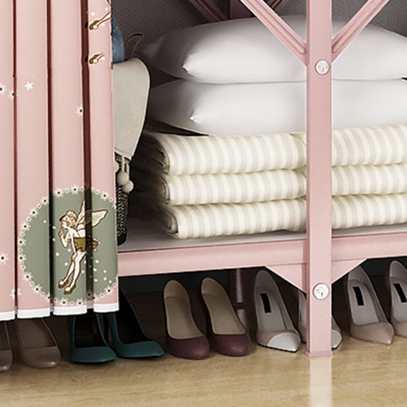 Steel Frame Folding Wardrobe Armoire Modern Style Wardrobe Cabinet for Home