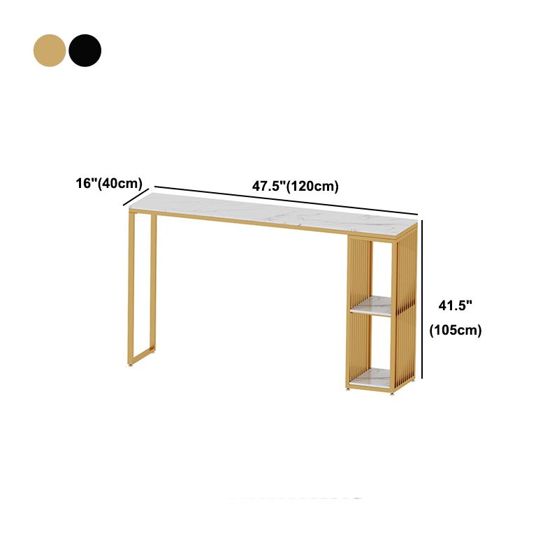 Rectangle Stone Bar Dining Table Contemporary Bar Table with Sled Base Clearhalo 'Bar Furniture' 'Bar Tables' 'bar_tables' 'furn' 'furn_bar_tables' 'Furniture' 'furniture_bar_tables' 'Kitchen & Dining Furniture' 1200x1200_5f668400-6b53-4ee9-86ce-7c4c0eeb05ee