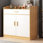 Minimalist Wooden Accent Cabinet Bar Pulls Handle Design Storage Cabinet
