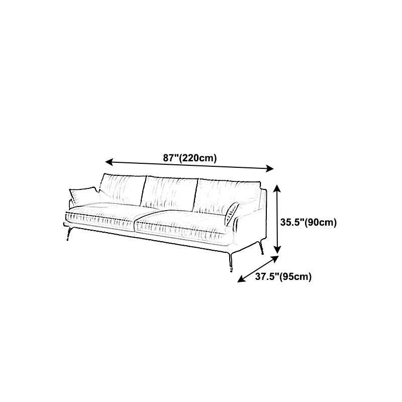 Modern Pillow Top Arm Settee Furniture with Pillows Dark Brown Sofa and Chaise Clearhalo 'furn' 'furn_sectionals' 'Furniture' 'furniture_sectionals' 'kitchen' 'kitchen_sectionals' 'Living Room Furniture' 'Sectionals' 1200x1200_5f696299-c31d-46e3-927e-3a59beaeff69