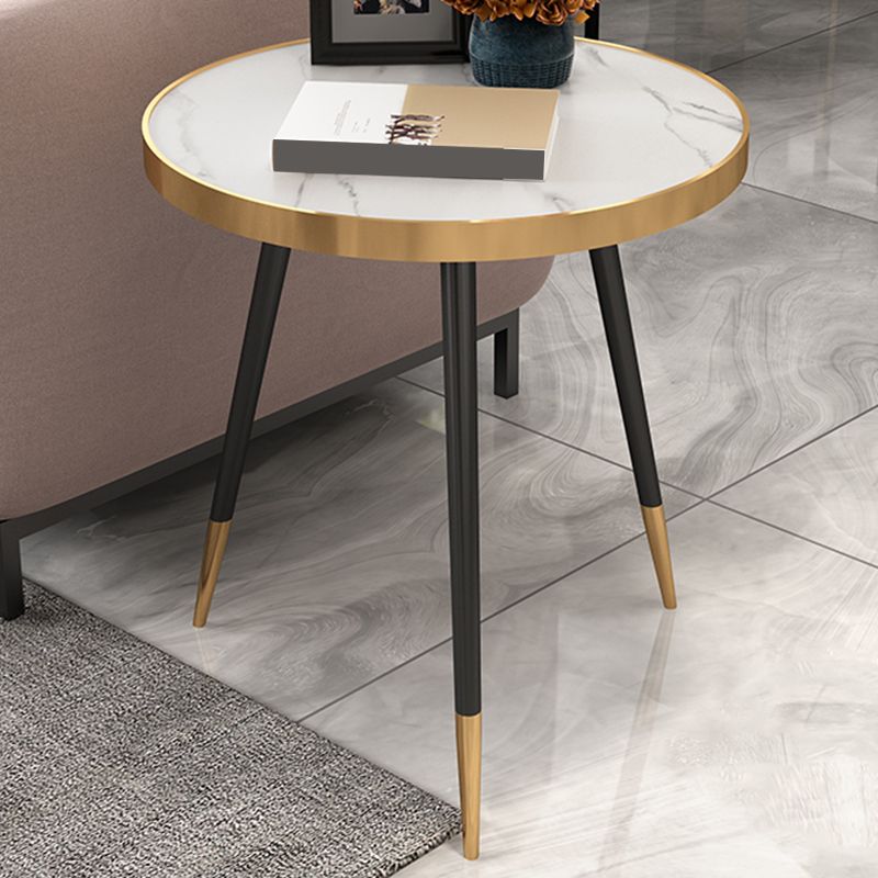 Modernistic Metal 3 Legs End Table Round Slate Top Side End Table Clearhalo 'Coffee & Accent Tables' 'End & Side Tables' 'end_side_tables' 'furn' 'furn_end_side_tables' 'Furniture' 'Living Room Furniture' 1200x1200_5f69d25c-b2ae-4f65-ac00-ee6729c25dba