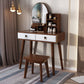 2-Drawers Mirror Table Dressing Table Solid Wood Make-up Vanity Clearhalo 'Bedroom Furniture' 'furn' 'furn_makeup_vanities' 'Furniture' 'Makeup Vanities' 'makeup_vanities' 1200x1200_5f6a8376-2ecf-41c7-bfaf-46353ae4d14b