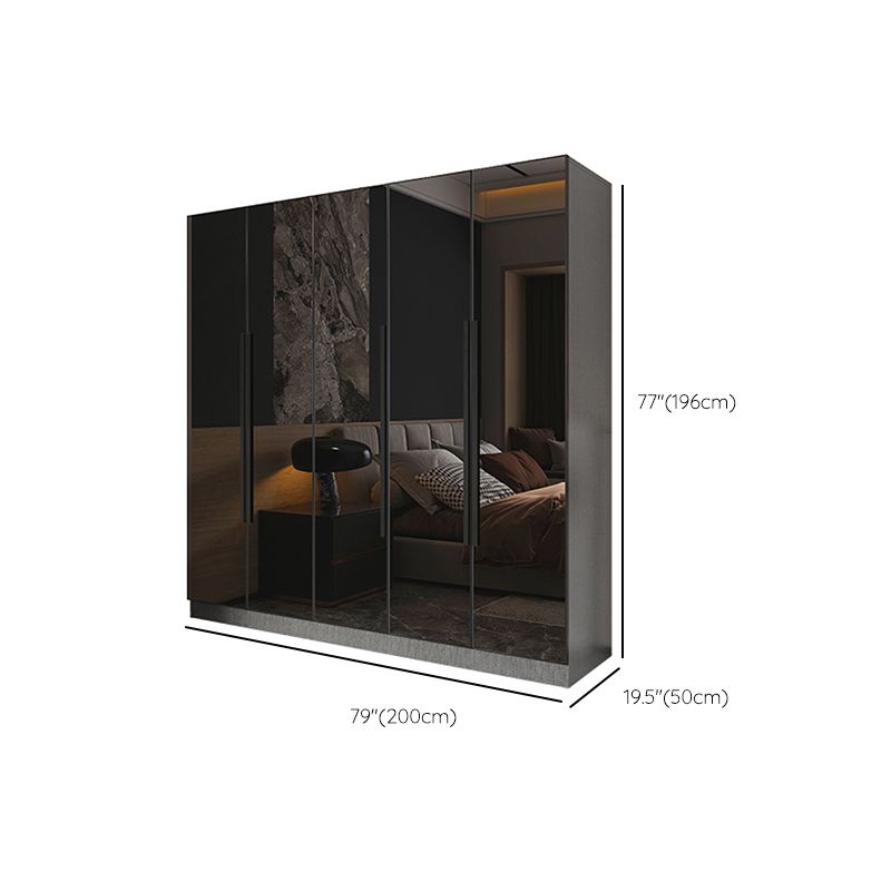 Armario de cristal de color negro con puerta de cierre suave para el hogar
