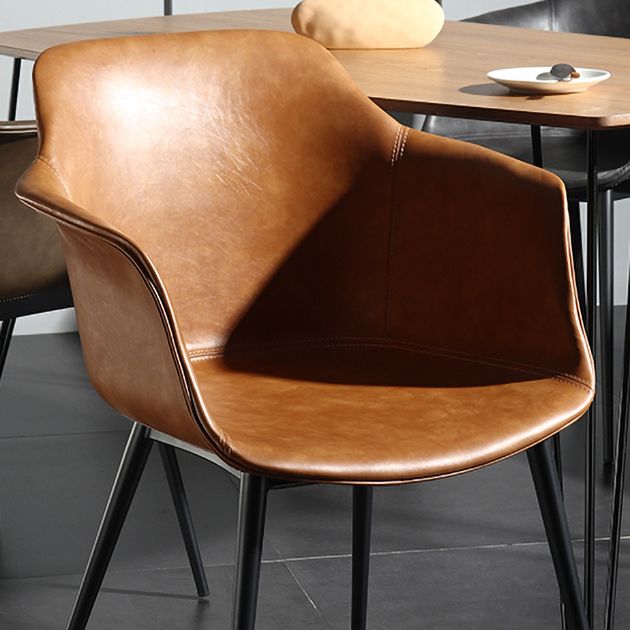 Contemporary Style Dining Chair Arm Metal Side Parsons Chairs for Kitchen Clearhalo ' kitchen&dining_furn' 'Dining Chairs' 'Dining Tables & Seating' 'dining_chair' 'Furniture' 'furniture_dining_chair' 'Kitchen & Dining Furniture' 'kitchen' 1200x1200_5f6b20ed-e67a-426b-9b71-02518c9c7900