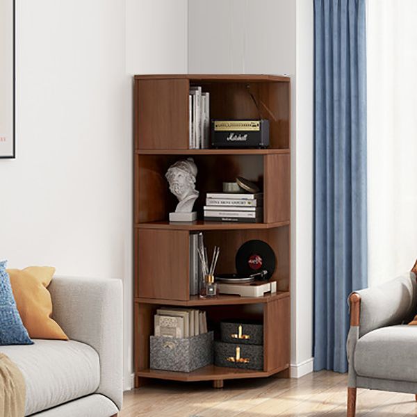 Estantería de madera 18 "w estantería vertical cerrada para sala de estar para sala de estar