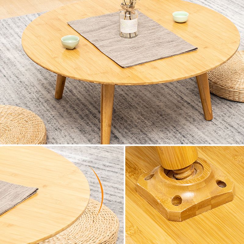Round Wood Coffee Table Scandinavian 4 Legs Natural Cocktail Table Clearhalo 'Coffee & Accent Tables' 'Coffee Tables' 'coffee_tables' 'furn' 'furn_coffee_tables' 'Furniture' 'Living Room Furniture' 1200x1200_5f6c40fe-8c02-4789-9e3d-1b5cfa1ac20d