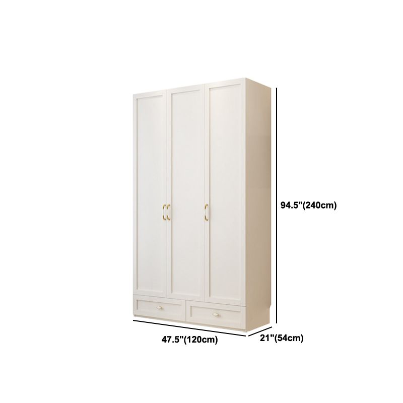 Witte garderobe kast gemeten houten garderobe armoire met lade