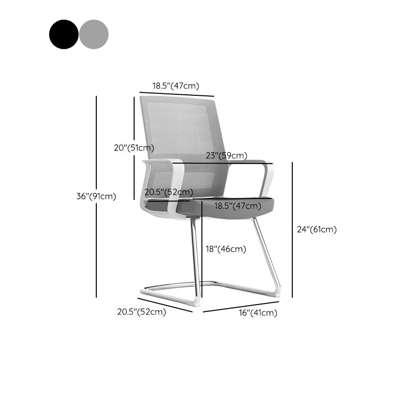 Modern Fixed Arms Conference Chair Mesh Seat and Back Chair for Office Clearhalo 'furn' 'furn_office_chair' 'Furniture' 'Office Chairs' 'Office Furniture' 'office_chair' 1200x1200_5f6d0f57-f67e-4b7a-92b4-70574d5ec624