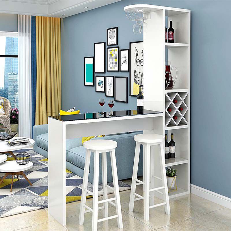 Contemporary Glass Top Rectangle Bar Table for Kitchen Dining Room Clearhalo 'Bar Furniture' 'Bar Tables' 'bar_tables' 'furn' 'furn_bar_tables' 'Furniture' 'Kitchen & Dining Furniture' 1200x1200_5f6dd656-dc2c-45b5-85f1-9693523f176d