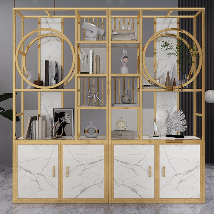 78.74"H Bookcase Glam Style Open Back Bookshelf for Office Home with Cabinets Clearhalo 'Bookcases' 'furn' 'furn_bookcases' 'Furniture' 'furniture_bookcases' 'kitchen' 'kitchen_bookcases' 'Living Room Furniture' 'Office Furniture' 1200x1200_5f6dd7fb-9e35-42b9-bddf-c60f4bf6bc63