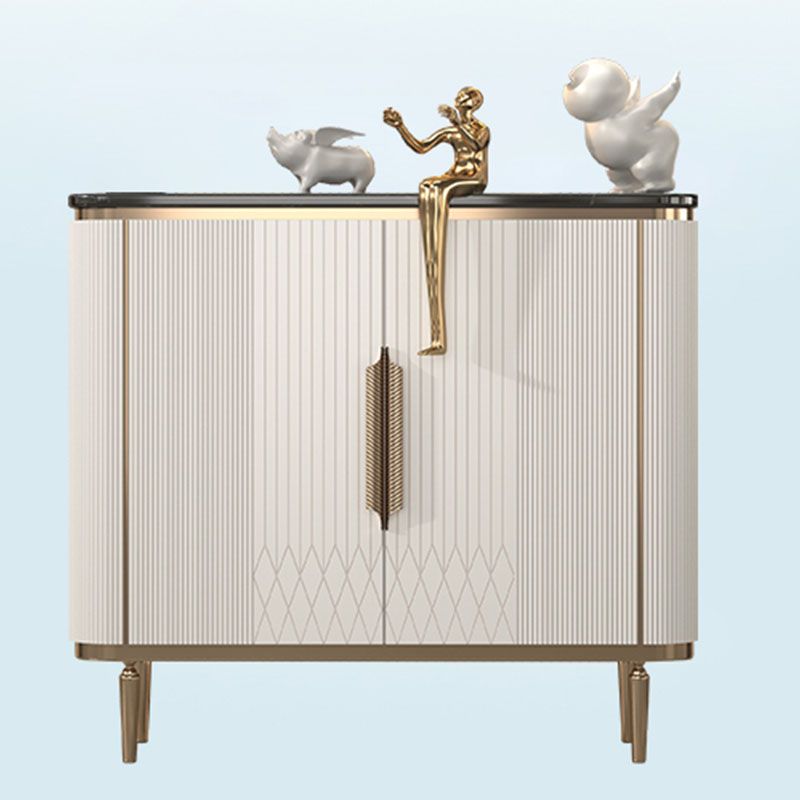 Gambe metalliche Sideboard bianca Tabella 35,4 "supporto a buffet alto con archiviazione