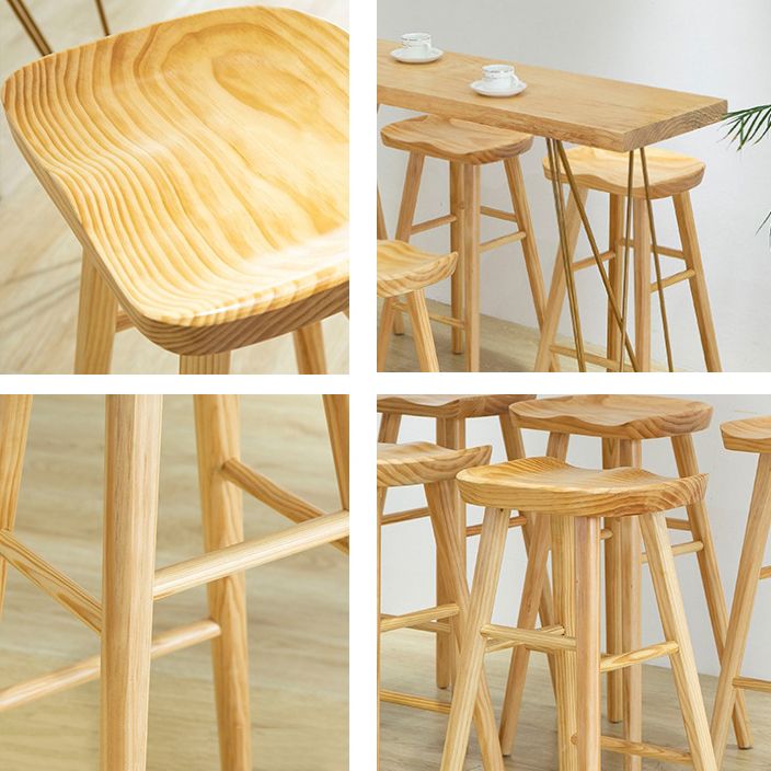 Glam Holz-Bartisch-Set, 1/2/7-teilig, rechteckiger Bartisch mit hohen Hockern für Zuhause