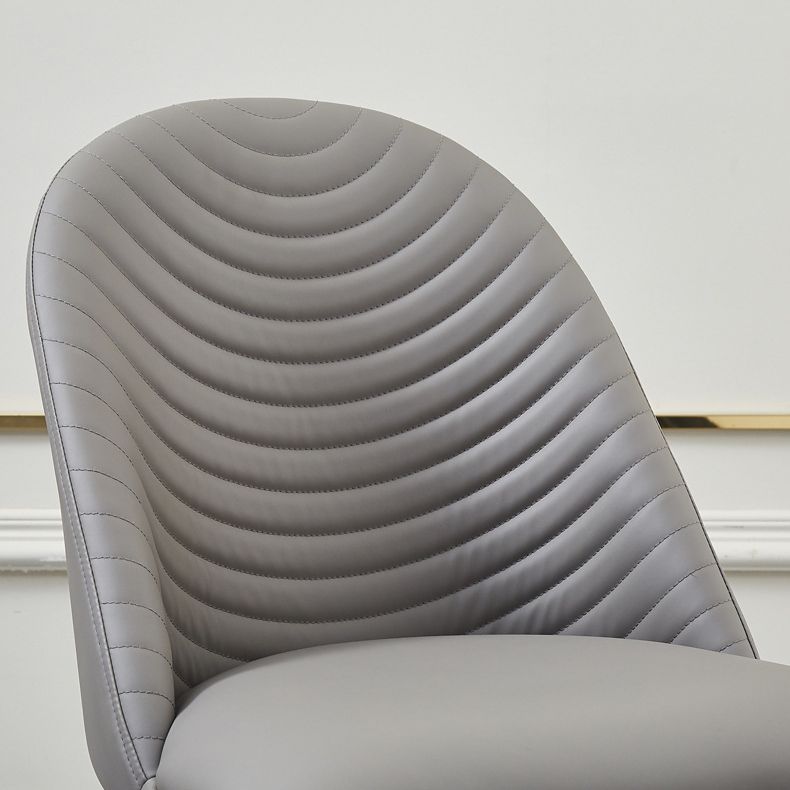 Leather Contemporary Indoor-Outdoor Dining Chair Solid Back Side Chair