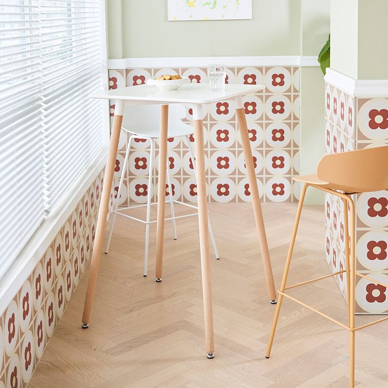 Beech Solid Wood Legs Bar Table Glam Round and Square Bar Table