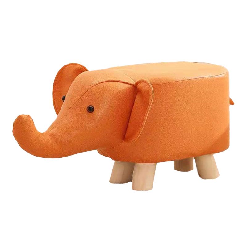 Contemporary Pouf Ottoman Cotton Upholstered Animal Shape Ottoman with Chair Legs Clearhalo 'furn' 'furn_ottomans_poufs' 'Furniture' 'Living Room Furniture' 'Ottomans & Poufs' 'ottomans_poufs' 1200x1200_5f71d07c-9817-4b41-b0f9-0fa00f23428b