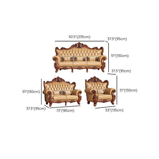 Mitte des Jahrhunderts moderne echte Leder getuftet Rückenrollarmes Sofa für Wohnzimmer