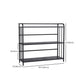 Contemporary Metal Bookshelf Black Etagere Shelf Bookcase for Study Room