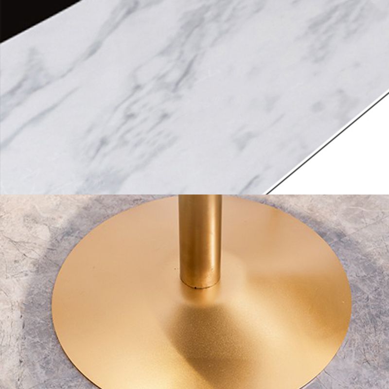 Stone Bar Dining Table Glam Round Bar Table with Pedestal for Dining Room Clearhalo 'Bar Furniture' 'Bar Tables' 'bar_tables' 'furn' 'furn_bar_tables' 'Furniture' 'furniture_bar_tables' 'Kitchen & Dining Furniture' 1200x1200_5f72b975-5233-43fd-a5ec-de443e2901a6