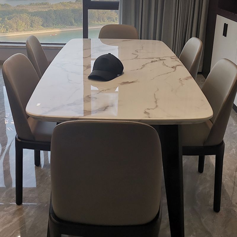 Witte en zwarte eetkamer keukentafel Rechthoekige eettafel
