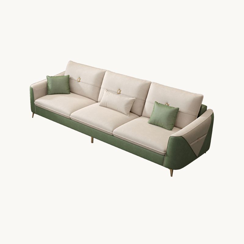 Modern Standard Square Arm Faux Leather Stain Resistant Sofa Couch