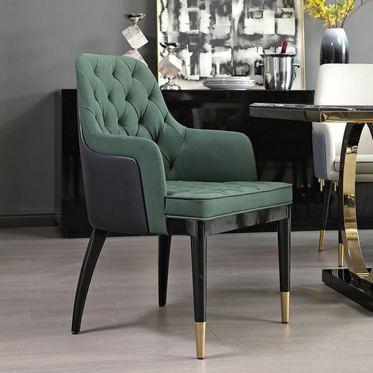Modern Style Parsons Chair Home Solid Wood Legs Dining Arm Chair
