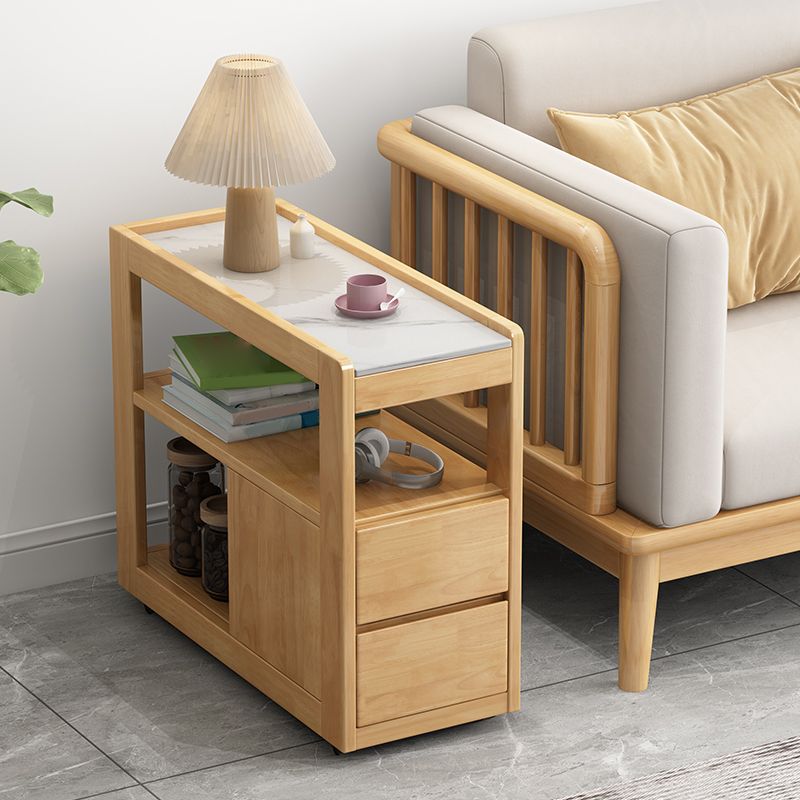 Solid Wood Accent Side Table 4 Legs with Storage Living Room Rectangular Clearhalo 'Coffee & Accent Tables' 'End & Side Tables' 'end_side_tables' 'furn' 'furn_end_side_tables' 'Furniture' 'Living Room Furniture' 1200x1200_5f745d71-f468-4886-a3ec-631ec32b70cc