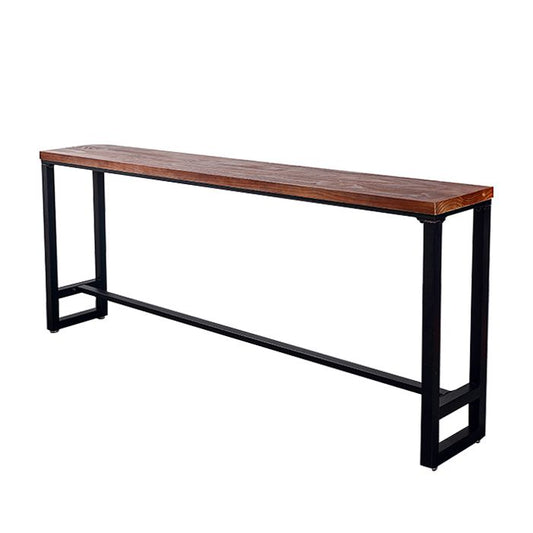 Solid Wood Top Bar Dining Table Industrial Bar Dining Table with Black Base Clearhalo 'Bar Furniture' 'Bar Tables' 'bar_tables' 'furn' 'furn_bar_tables' 'Furniture' 'Kitchen & Dining Furniture' 1200x1200_5f74aaa2-4adc-4616-93bb-bb3d46551721