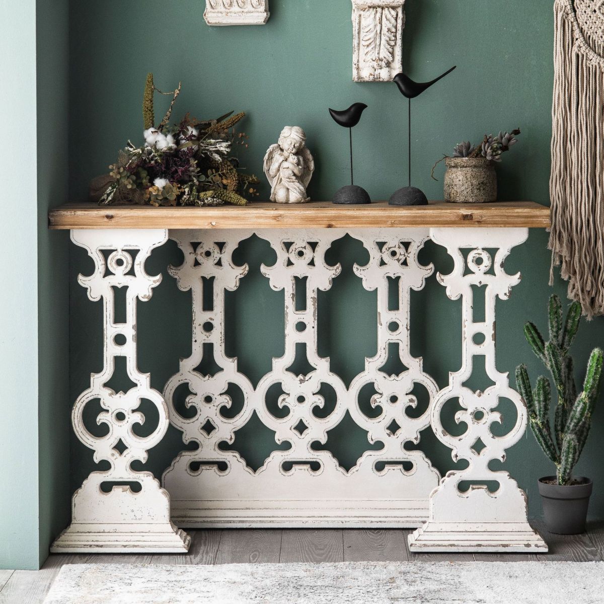 French Country Wood Console Table Rectangle End Table for Hall Clearhalo 'Console Tables' 'console_tables' 'Entry & Mudroom Furniture' 'furn' 'furn_console_tables' 'Furniture' 1200x1200_5f74b0a0-7893-43ad-a4d4-b23626fab6a6