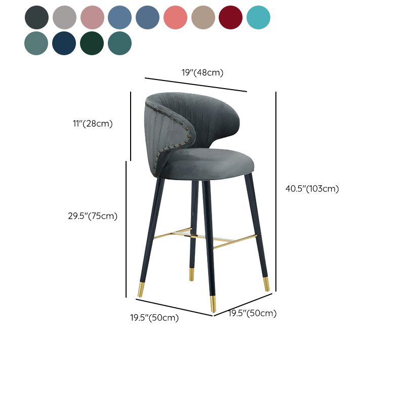 Glam Backrest Bar Stool Upholstered Counter Stool for Bristol with Wooden Legs Clearhalo 'Bar Furniture' 'Bar Stools' 'bar_stools' 'furn' 'furn_bar_stools' 'Furniture' 'Kitchen & Dining Furniture' 1200x1200_5f750cc1-d676-413b-8841-d620b96f7c06