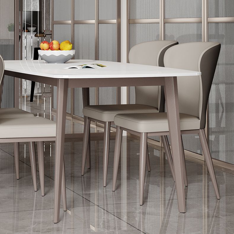 Modern Style Sintered Stone Dining Set with 4 Legs Fixed Table Dinette Set for Dining Room Clearhalo 'Dining Room Sets' 'Dining Tables & Seating' 'dining_room_set' 'furn' 'furn_dining_room_set' 'Furniture' 'furniture_dining_room_set' 'Kitchen & Dining Furniture' 'kitchen&dining_furn' 'kitchen' 1200x1200_5f758496-bf44-48d7-9df5-7b80083ebfe4