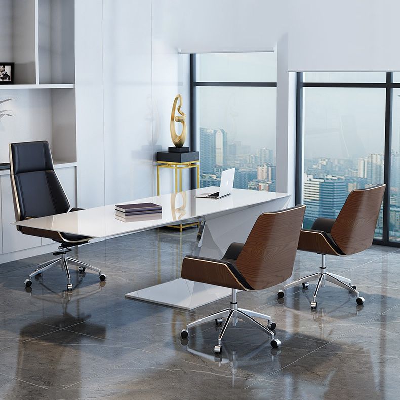 Executive Swivel Office Chair with High Back Chrome Metal Frame Modern Task Chair Clearhalo 'Furniture' 'furniture_office_chair' 'Office Chairs' 'Office Furniture' 'office_chair' 1200x1200_5f770f6d-41c9-456b-b42c-34ff93d66834